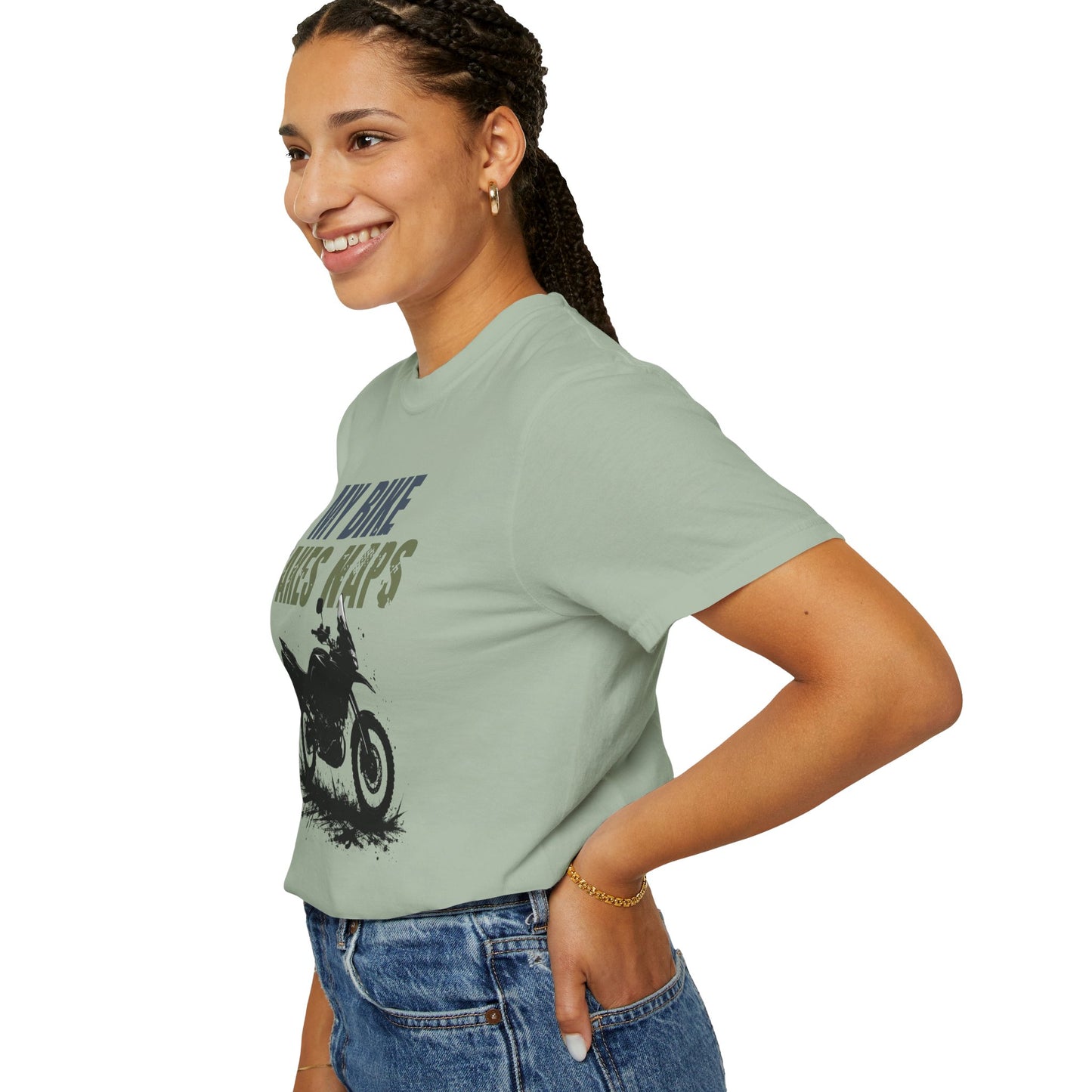 MY BIKE TAKES NAPS Women’s Motorcycle T-Shirt | Sage