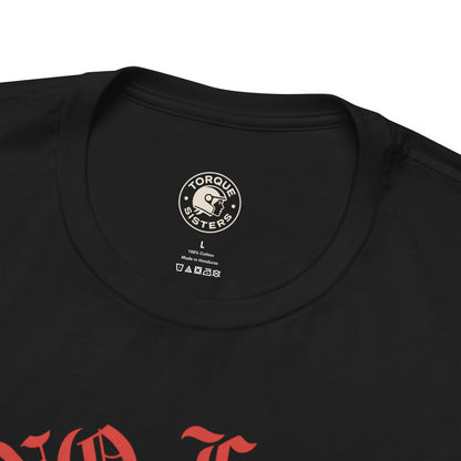 NO FREE RIDES Biker Skull Women’s Motorcycle T-Shirt | Black & Red