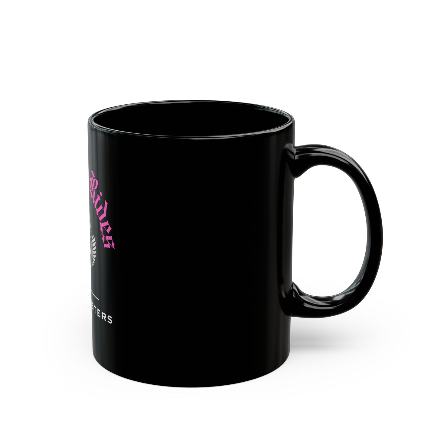 NO FREE RIDES Biker Skull Coffee Mug | Black & Pink