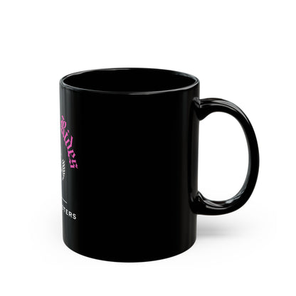 NO FREE RIDES Biker Skull Coffee Mug | Black & Pink