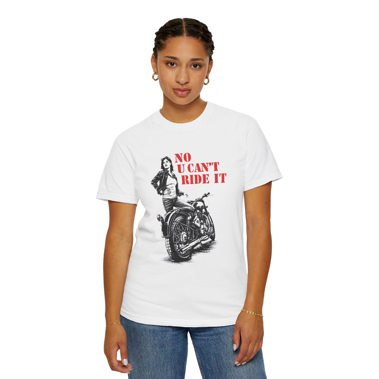 NO U CAN’T RIDE IT Women’s Riding T-Shirt | White & Red