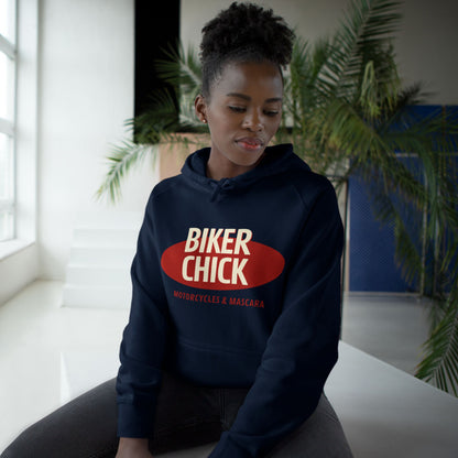 BIKER CHICK Motorcycles & Mascara Women’s Motorcycle Hoodie | Navy