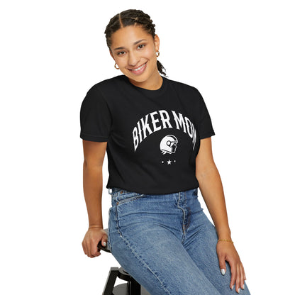 BIKER MOM Arch Graphic Women’s Motorcycle T-Shirt | Black & White