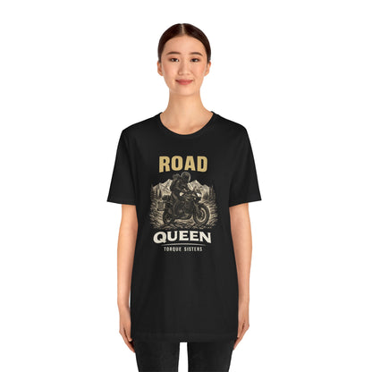ROAD QUEEN Women’s Motorcycle T-Shirt | Black & Tan