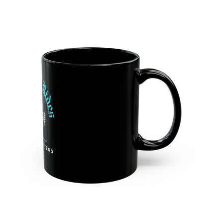 NO FREE RIDES Biker Skull Coffee Mug | Black & Teal