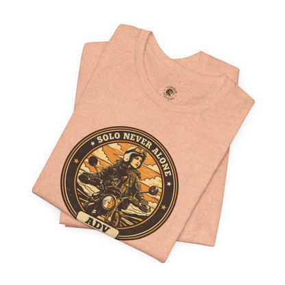 SOLO NEVER ALONE ADV Women’s Motorcycle T-Shirt | Peach