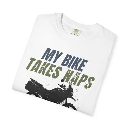 MY BIKE TAKES NAPS Women’s Motorcycle T-Shirt | White