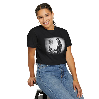 TORQUE SISTERS Rider Portrait Graphic Women’s Motorcycle T-Shirt | Black