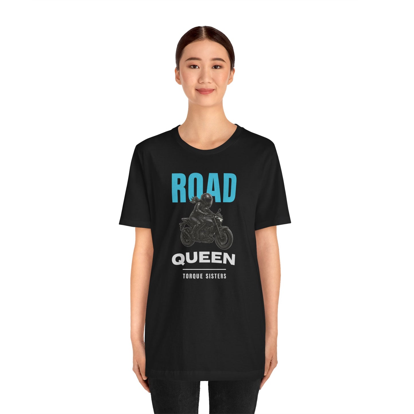 ROAD QUEEN Women’s Motorcycle T-Shirt | Black & Teal
