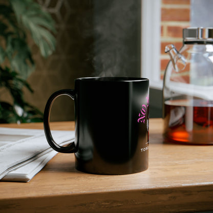 NO FREE RIDES Biker Skull Coffee Mug | Black & Pink