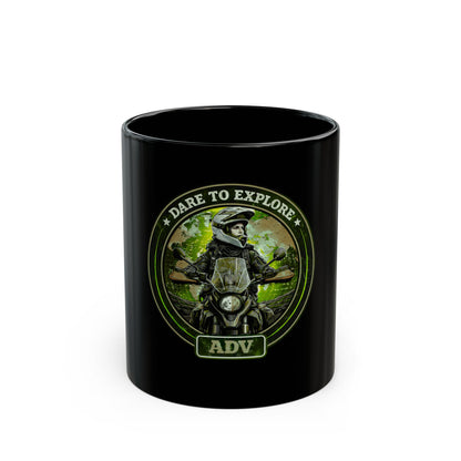 DARE TO EXPLORE ADV Women Riders Motorcycle Mug | Black & Green