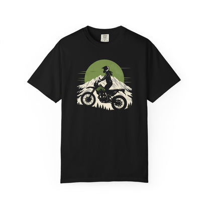 Mountain Rider Women's Motorcycle T-Shirt | Black & Forest green