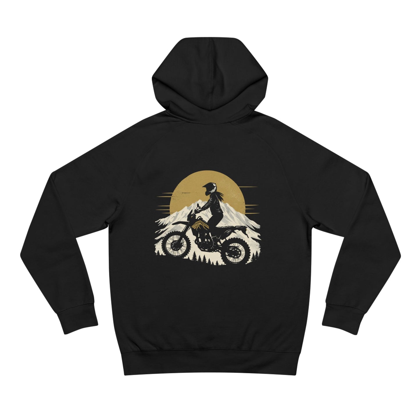 Mountain Rider Women's Motorcycle Hoodie | Black & Tan