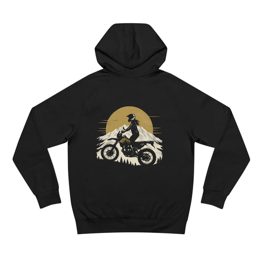Mountain Rider Women's Motorcycle Hoodie | Black & Tan