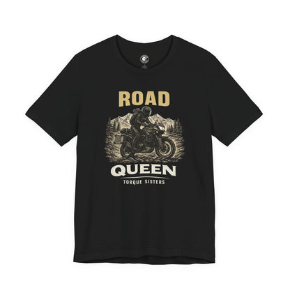 ROAD QUEEN Women’s Motorcycle T-Shirt | Black & Tan