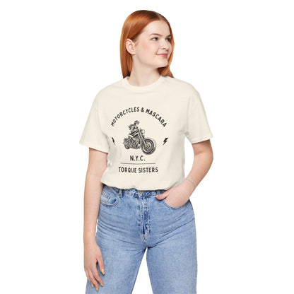 MOTORCYCLES & MASCARA N.Y.C. Women’s Motorcycle T-Shirt | Natural