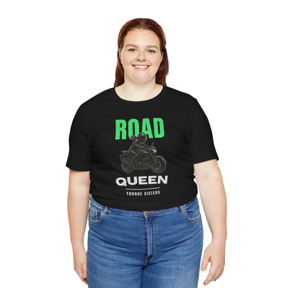 ROAD QUEEN Women’s Motorcycle T-Shirt | Black & Neon Green