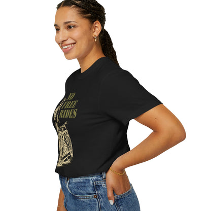NO FREE RIDES Women’s Motorcycle T-Shirt | Black & Olive