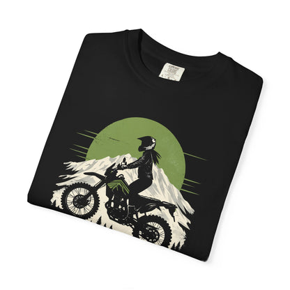 Mountain Rider Women's Motorcycle T-Shirt | Black & Forest green