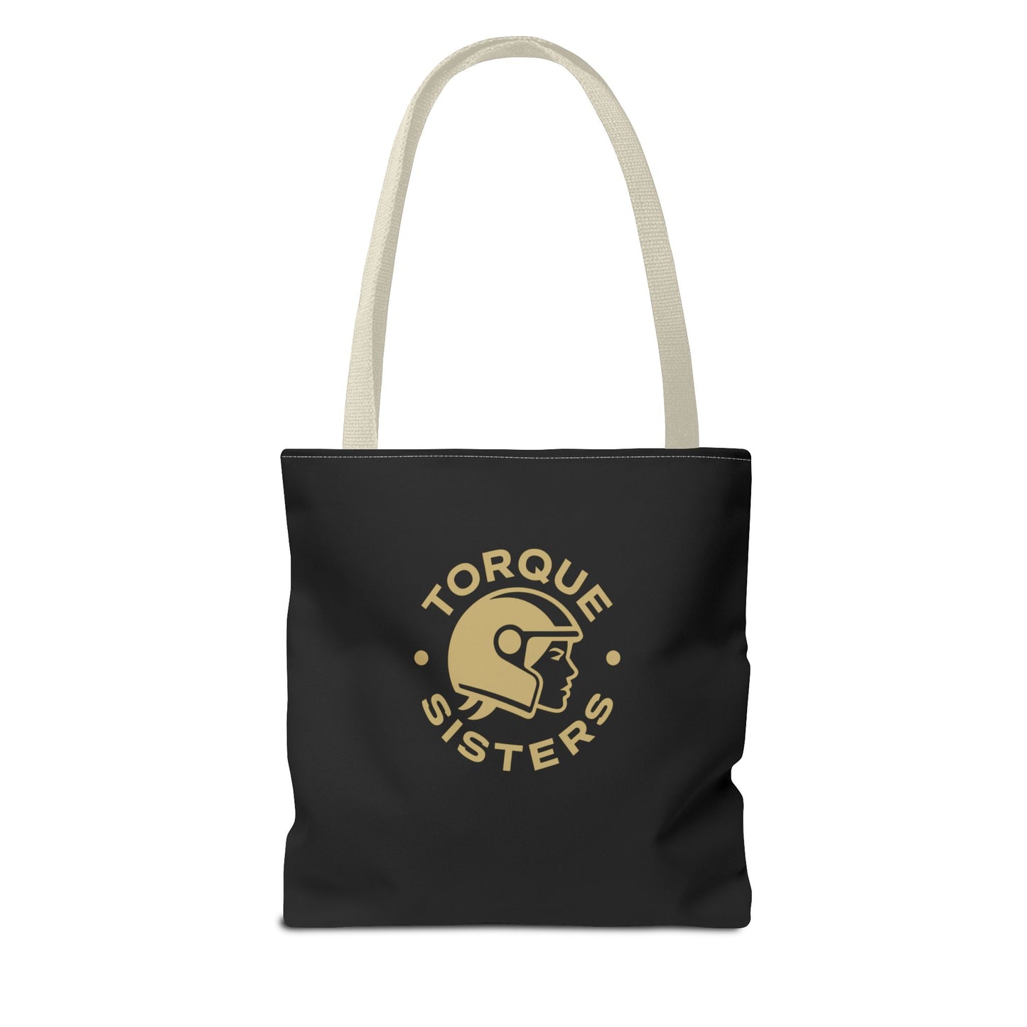 Women’s Motorcycle Tote Bag – Black & Gold Vintage Rider Canvas | Torque Sisters