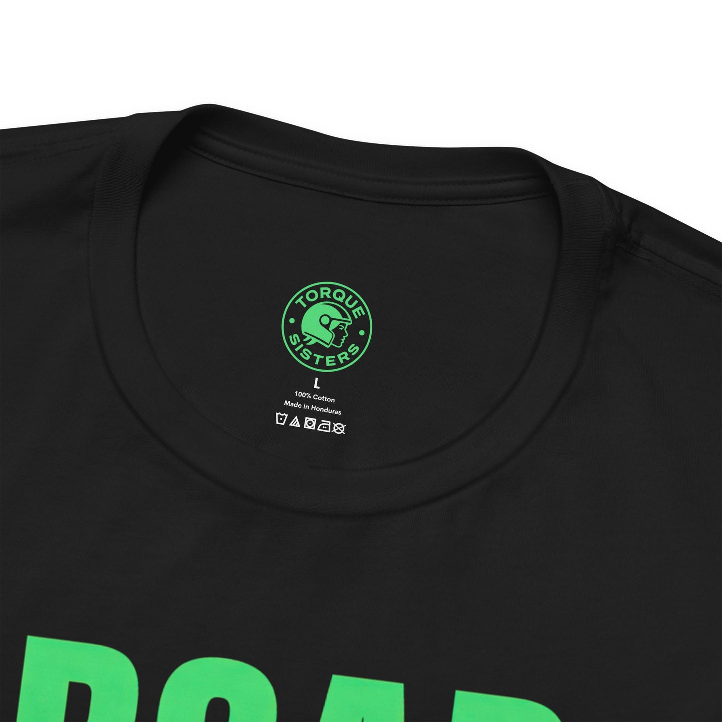 ROAD QUEEN Women’s Motorcycle T-Shirt | Black & Neon Green