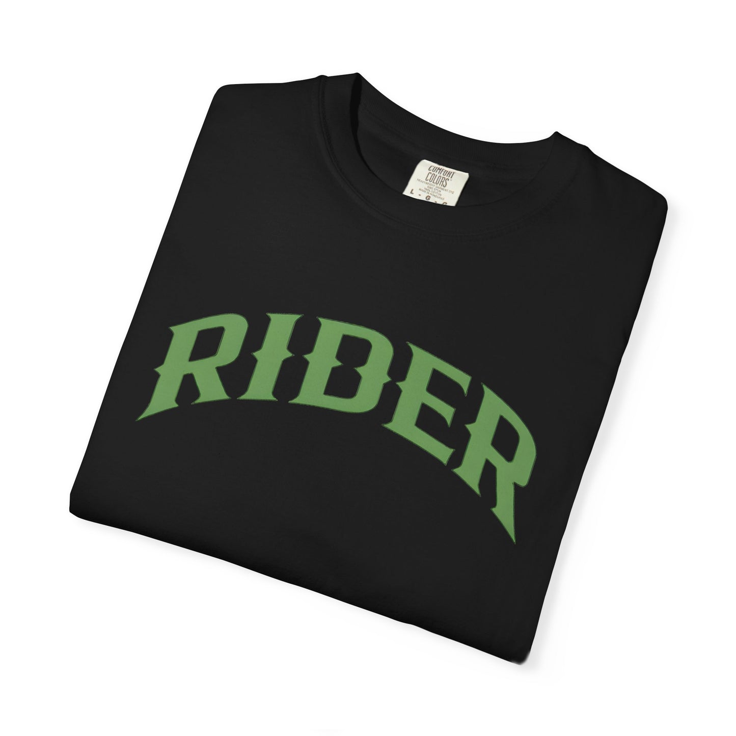 RIDER Arch Graphic Women’s Motorcycle T-Shirt | Black & Moss