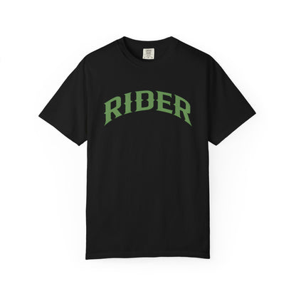 RIDER Arch Graphic Women’s Motorcycle T-Shirt | Black & Moss