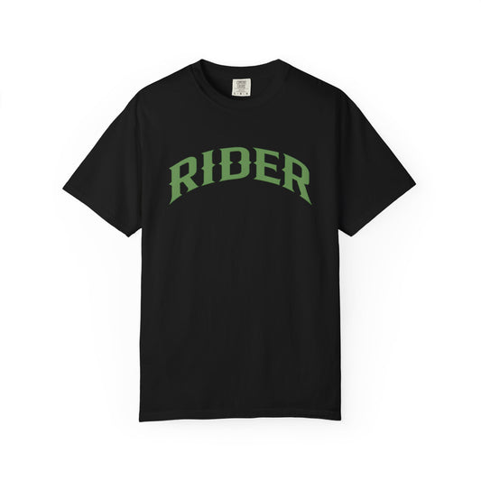 RIDER Arch Graphic Women’s Motorcycle T-Shirt | Black & Moss