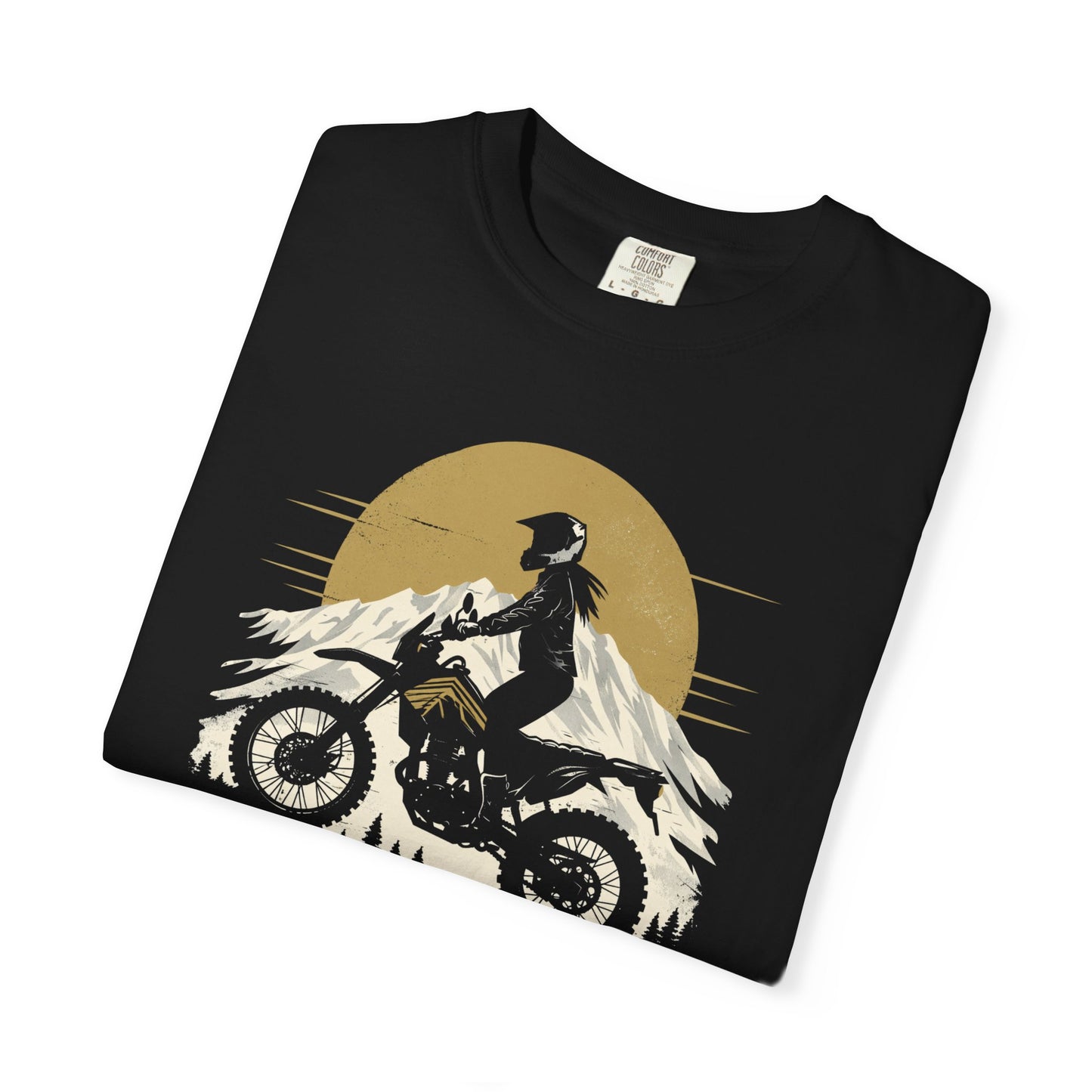 Mountain Rider Women's Motorcycle T-Shirt | Black & Tan