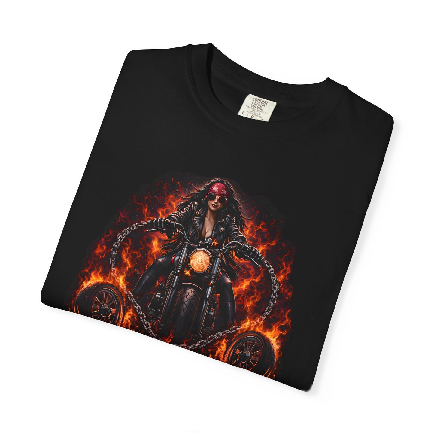 RIDE LIKE A GIRL Flame Rider Graphic Women’s Motorcycle T-Shirt | Black
