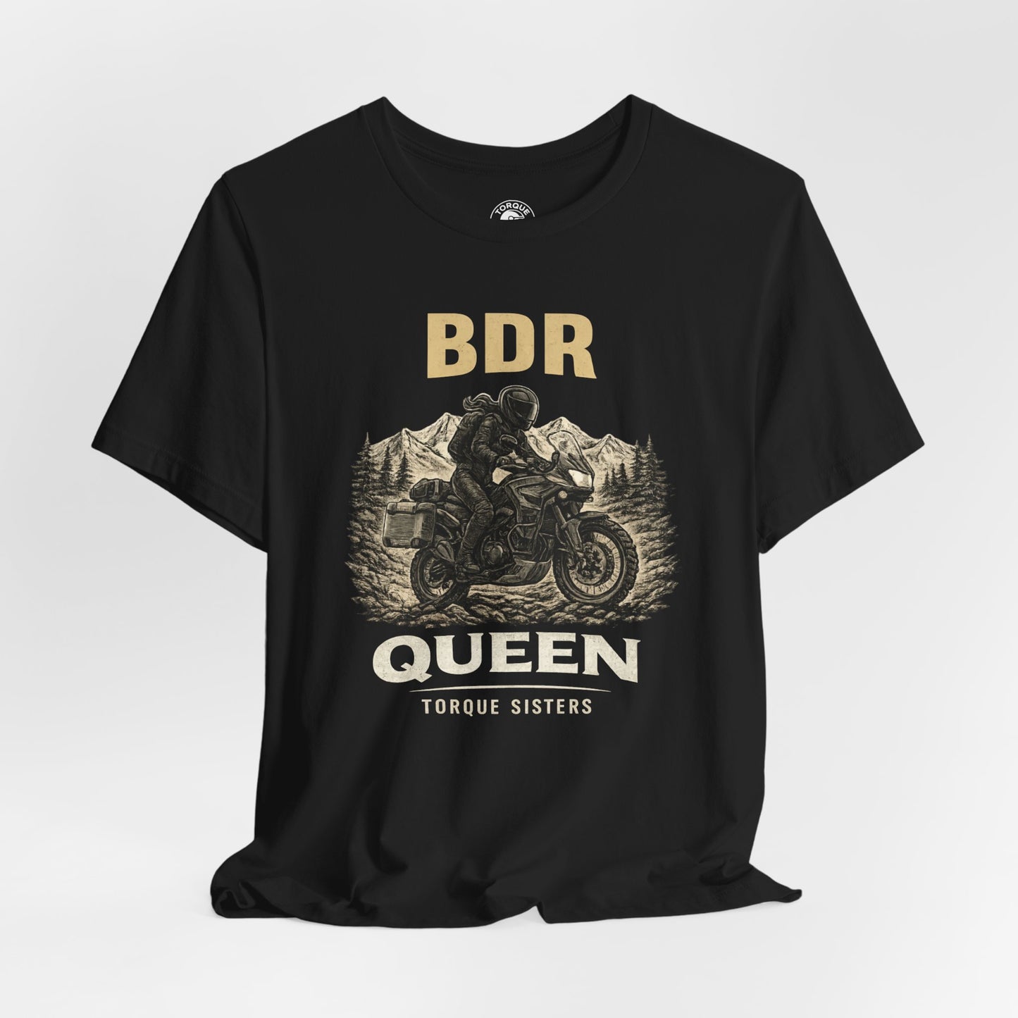 BDR QUEEN Women’s Motorcycle T-Shirt | Black & Sand