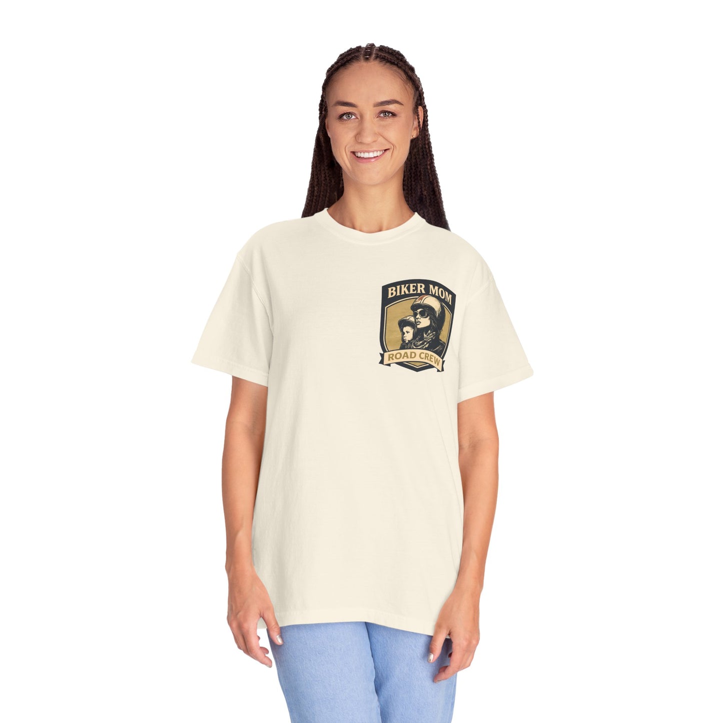 BIKER MOM Road Crew Women’s Motorcycle T-Shirt | Natural Vintage