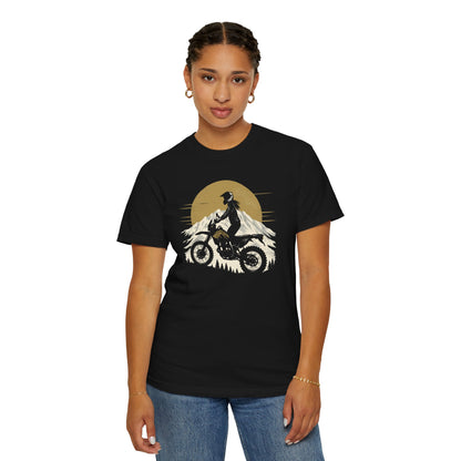 Mountain Rider Women's Motorcycle T-Shirt | Black & Tan
