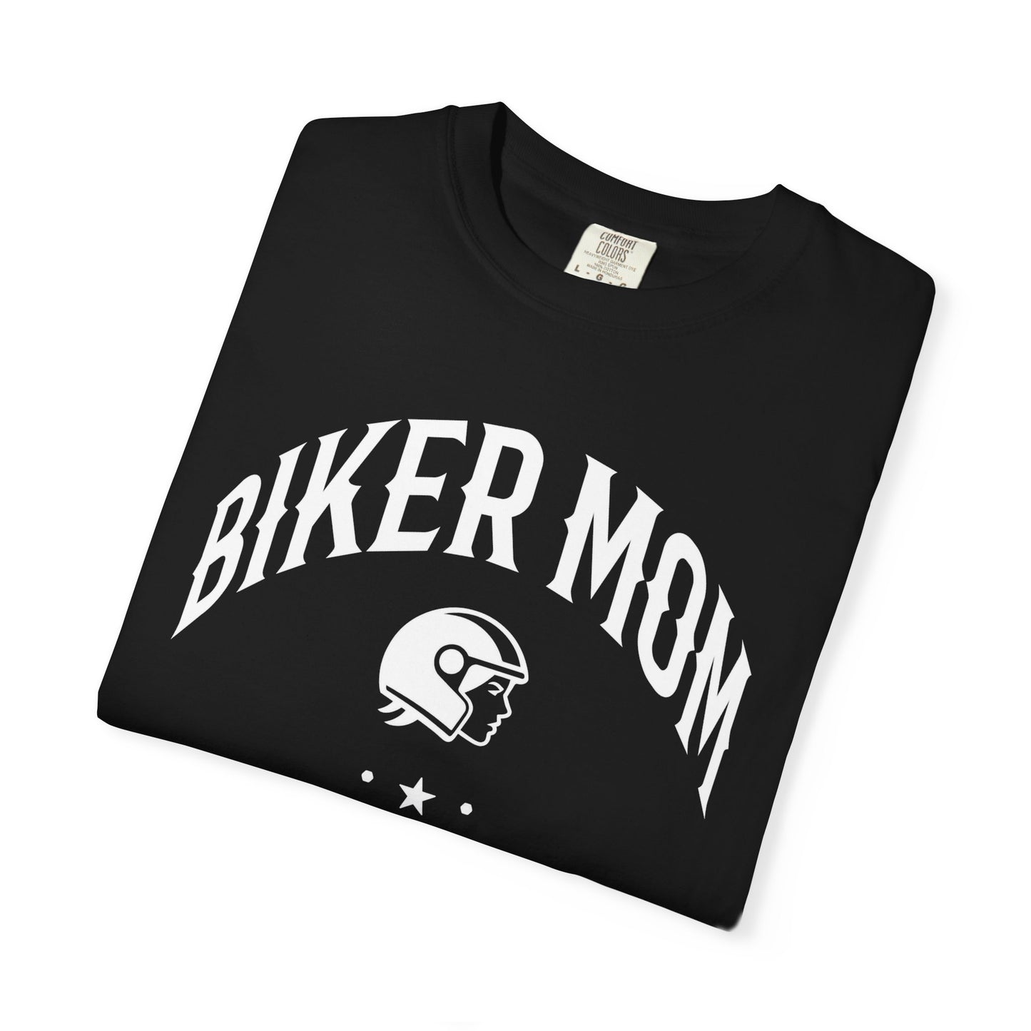 BIKER MOM Arch Graphic Women’s Motorcycle T-Shirt | Black & White