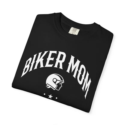 BIKER MOM Arch Graphic Women’s Motorcycle T-Shirt | Black & White