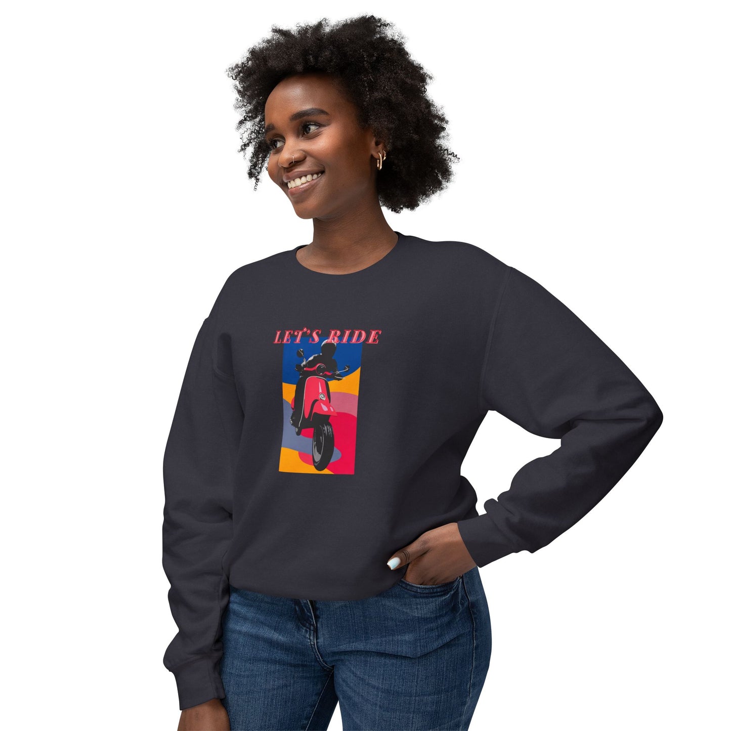 LET’S RIDE Women’s Motorcycle Sweatshirt | Black