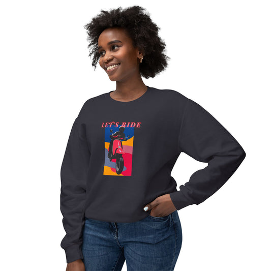 LET’S RIDE Women’s Motorcycle Sweatshirt | Black