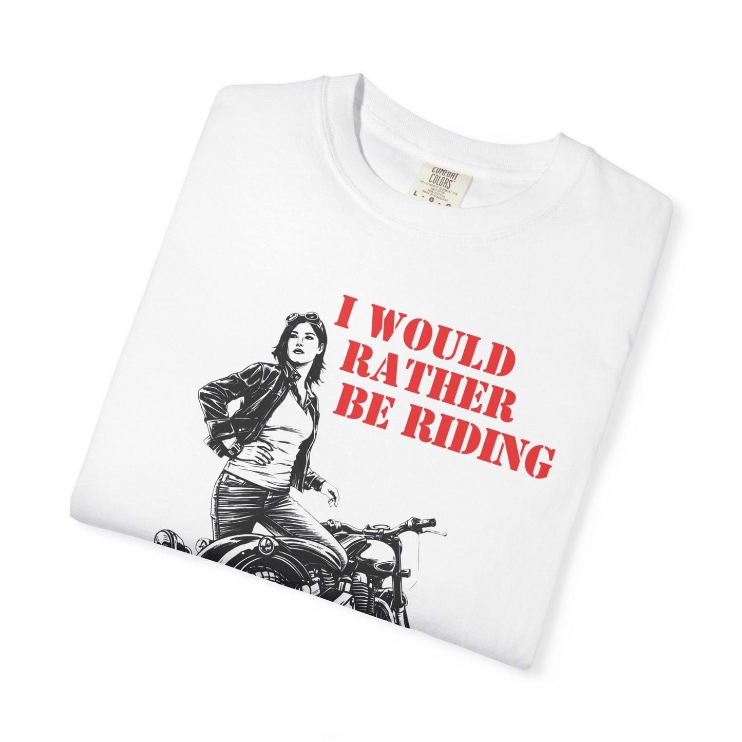 I WOULD RATHER BE RIDING Women’s Riding T-Shirt | White & Red