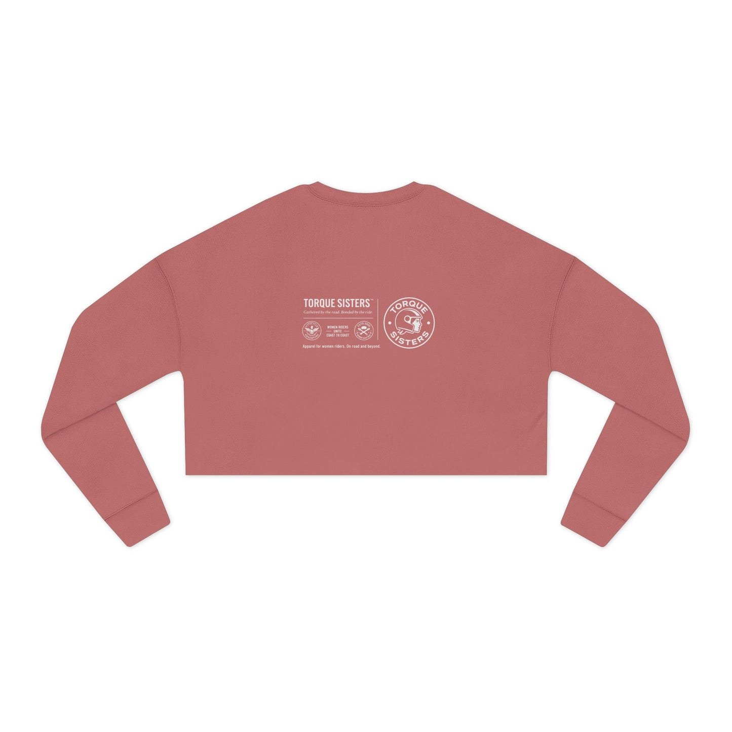Women’s Motorcycle Cropped Sweatshirt in Dusty Rose | Vintage Rider Graphic