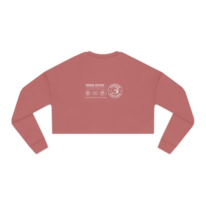 Women’s Motorcycle Cropped Sweatshirt in Dusty Rose | Vintage Rider Graphic
