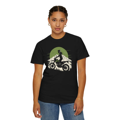 Mountain Rider Women's Motorcycle T-Shirt | Black & Forest green