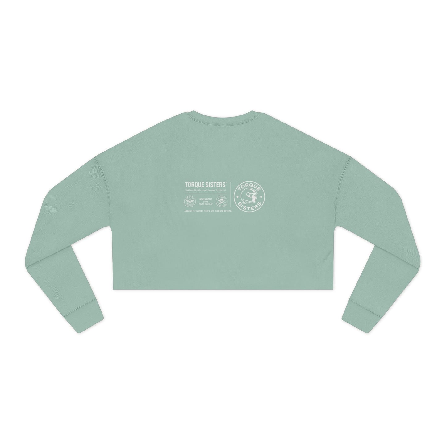 Women’s Motorcycle Cropped Sweatshirt in Sage Green| Vintage Rider Graphic