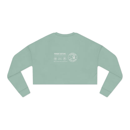 Women’s Motorcycle Cropped Sweatshirt in Sage Green| Vintage Rider Graphic