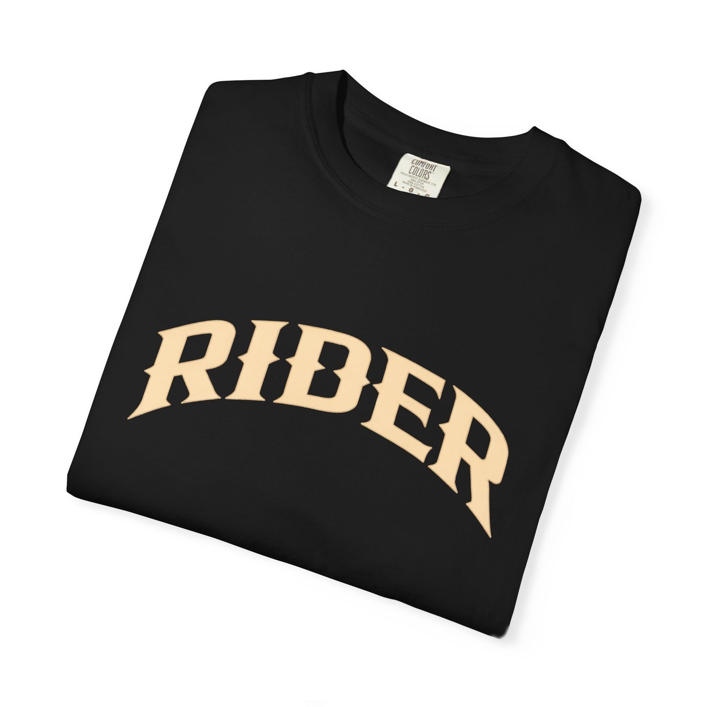 RIDER Arch graphic Women’s Motorcycle T-Shirt | Black & Cream