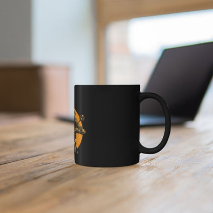 Vintage Female Biker Motorcycle Mug | Black & Orange