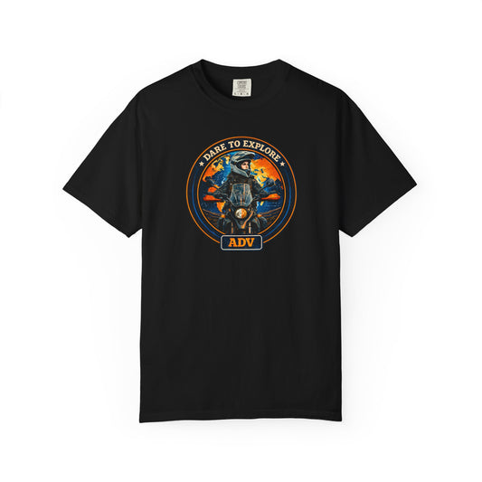DARE TO EXPLORE ADV Women’s Motorcycle T-Shirt | Black & Orange