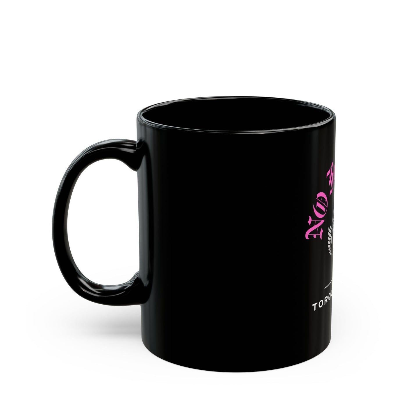 NO FREE RIDES Biker Skull Coffee Mug | Black & Pink
