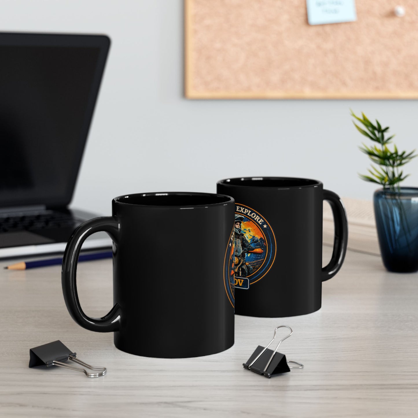 DARE TO EXPLORE ADV Women Riders Motorcycle Mug | Black & Orange