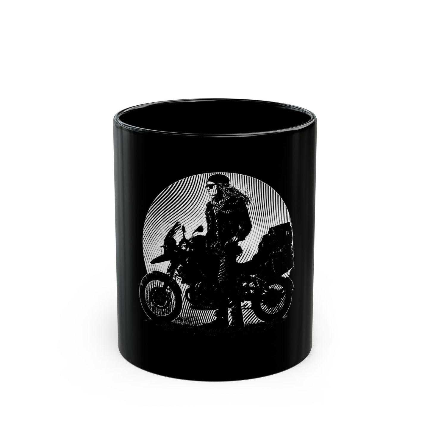 Adventure Rider - ADV Motorcycle Graphic Mug | Black & White
