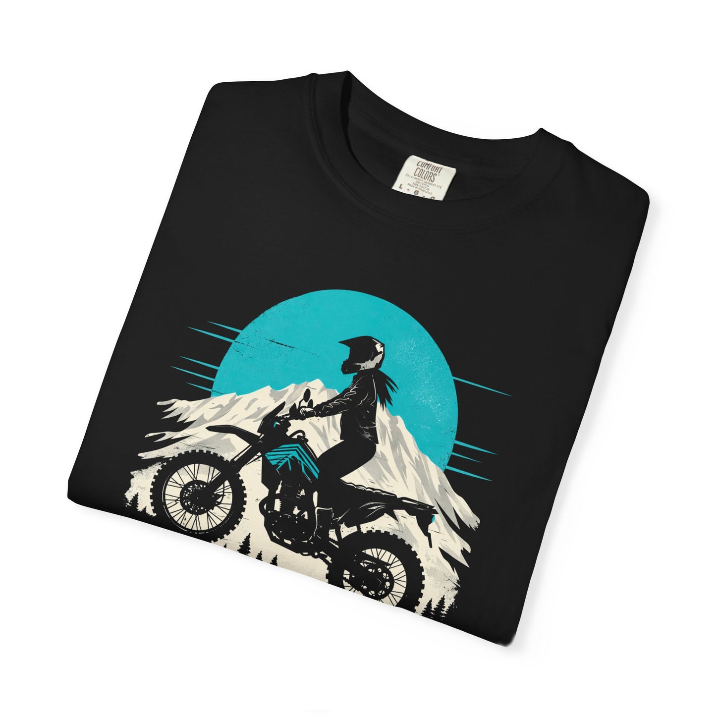 Mountain Rider Women's Motorcycle T-Shirt | Black & Teal